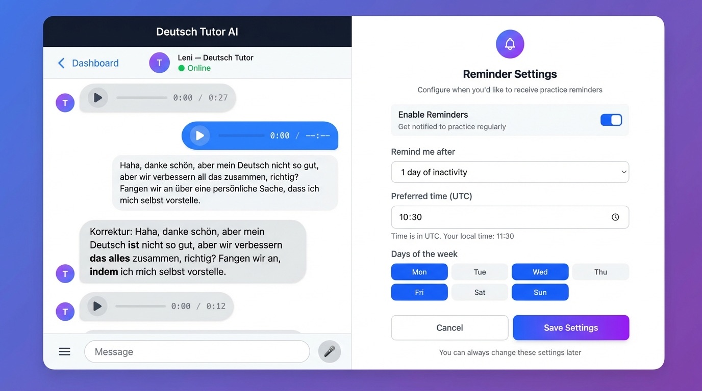 AI Chat Interface - Natural conversations with instant feedback